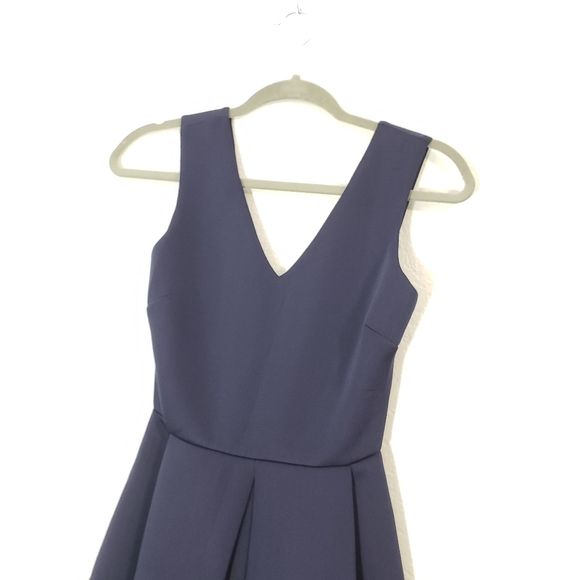 Slate & Willow navy blue scuba fit and flare tea length sleeves dress size XS - Picture 2 of 9